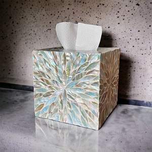 Decorative Bone Inlay Resin <b>Tissue</b> <b>Box</b> Enhancing Interior Aesthetics With Timeless Pattern And Fine Finish - Product Image 2