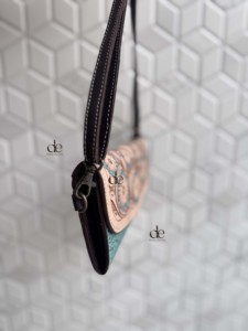 High Quality Hand <b>Tooled</b> Carving <b>Leather</b> Clutch Stylish Turquoise Colour Multi Uses Western Women's Cross Body Wallets Daily Use - Product Image 2