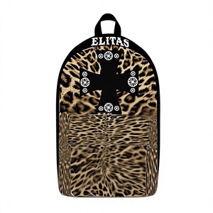 Sac à dos carré en cuir véritable avec doublure en polyester, fermeture éclair, design unisexe, imprimés animaliers, usage quotidien - Product Image 1