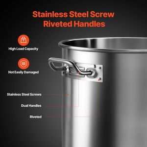 Pentola Professionale in Acciaio Inox da 36 Quarti con Coperchio, Manico e Cestello per Salse, 40cm X 20cm, Pentole per Cucina - Product Image 5