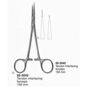 Tendon Interlacing Forceps Straight 150mm | Premium Stainless Steel Class I <b>Surgical</b> <b>Instrument</b> - Product Image 2
