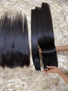 Extensiones de Cabello Humano Remy Indio, Tejido Completo, Doble Trama a Máquina, Cabello Liso Negro en Paquetes - Product Image 5