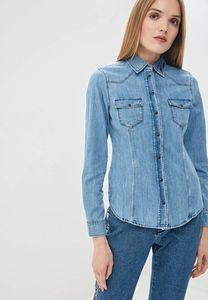 Chemise en jean pour femme, en coton lavé, à manches longues, boutonnée, col rabattu, avec poches, pour un usage quotidien - Product Image 4