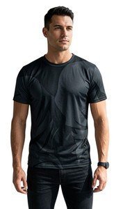 T-shirt pour homme en polyester/coton, écologique, léger, respirant, séchage rapide, manches courtes, coupe classique, vêtements décontractés - Product Image 3