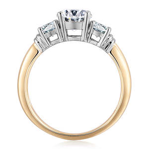 Anillo de Compromiso de Oro Amarillo de 10K con Certificado IGI, Tres Piedras de Diamante Cultivado en Laboratorio, 1.53 CT, Corte Rodio, Moderno para Mujer - Product Image 3