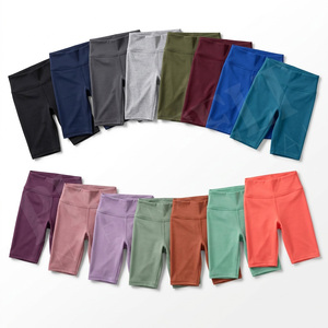 Lightweight Polyester Solid Plain Color Biker <b>Shorts</b> Stretch Fitness Gym Workout Seamless Running <b>Tight</b> Custom print Logo <b>Shorts</b> - Product Image 1