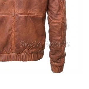 OEM High Quality Leather Jackets Hot Sale Casual Outdoor Slim Fit Stylish Biker Custom Motorcycle Leather Jacket for Men - Product Image 5