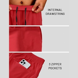Men's solid <b>blue</b> quick dry Elastic waist casual shorts Sport Bermuda shorts with pockets Men's shorts wholesale - Product Image 3