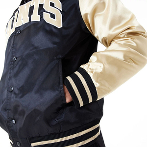 Blouson Bomber en Satin Soyeux 100% Polyester pour Homme, Hiver, Style Letterman Varsity, Conception OEM Personnalisée - Product Image 5
