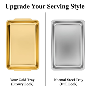 Bandeja de Lujo Multiusos para Té, Aperitivos, Postres, Frutas y Pasteles, con Acabado Brillante Chapado en Oro, Apta para Lavavajillas y Microondas, para Cocina y Comedor - Product Image 3