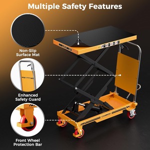 Carro Elevador Hidráulico, Capacidad de 330 lb, Altura de Elevación de 49.6 Pulgadas, Mesa Elevadora de Doble Tijera con Almohadilla Antideslizante y Protector de Seguridad - Product Image 4