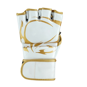 Gants de MMA demi-doigts pour hommes OEM en cuir anti-humidité avec fermeture à lacets et poignet auto-agrippant, fabriqués au Pakistan - Product Image 4