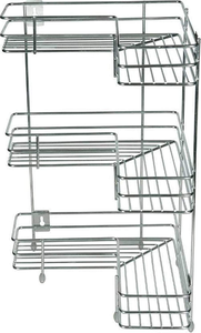 Étagère de rangement en acier inoxydable en forme de L, organisateur d'angle triple couche pour cuisine et salle de bain, support d'étagère peu encombrant - Product Image 4