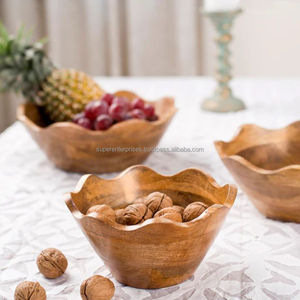 Bol en bois de qualité commerciale pour hôtel, restaurant, service de salades, présentation de fruits, articles en bois naturel massif - Product Image 1