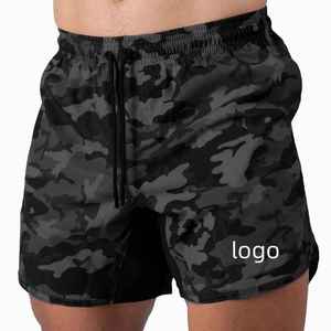 Shorts de sport en polyester camouflage personnalisés pour hommes, streetwear d'été, shorts d'entraînement de basketball, shorts athlétiques - Product Image 4