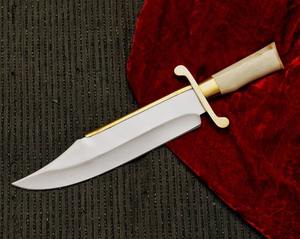 Couteau Bowie industriel sur mesure NM OEM, grand modèle, pour le camping et la chasse en extérieur, lame en acier inoxydable forgée à la main, manche en os coloré - Product Image 1