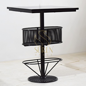 Dernière table de salle à manger en bois fabriqué à la main en fer avec marbre fait à la main pour les hôtels et les centres de villégiature indiens - Product Image 1