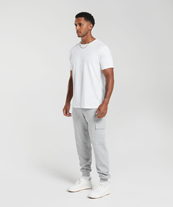 2026 New Arrival <b>Men's</b> Gray <b>Cargo</b> Sweatpants Elastic Waist Multiple Pockets Casual Joggers Autumn Wear - Product Image 4