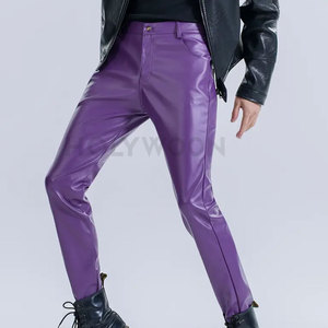 Premium <b>Men</b> Leather Pants Stylish Slim Fit Design Straight Pattern Lightweight Waterproof for Casual Daily Wear Street Fashion - Product Image 5
