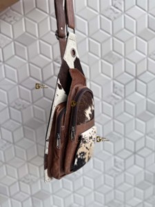 Sac à bandoulière élégant en cuir de vachette à poils, avec fermeture éclair, tendance, sac de voyage, facile à transporter, ceinture porte-monnaie, multi-usages - Product Image 2