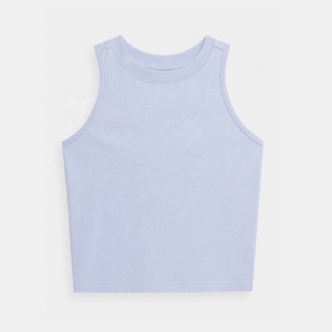 Femmes D'été de Sec Logo & Design Dames Plaine Sans Manches 100% Coton Crop Top Gilet Extensible Débardeur Slim Gym Tops Sport - Product Image 3