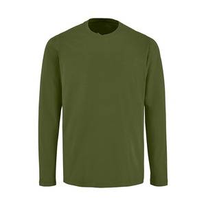 Camiseta de Manga Larga con Cuello Redondo Transpirable para Hombre, Camiseta de Manga Larga de Color Sólido para Hombre, 100% Algodón Jersey 180g de Secado Rápido - Product Image 2