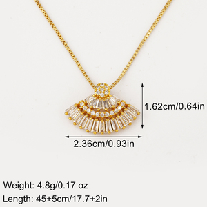 Collier pendentif en forme de cœur en cuivre <span class=keywords><strong>plaqué</strong></span> <span class=keywords><strong>or</strong></span> 18 carats QIKU, chaîne à maillons, bijoux délicats en zircon, tendance, à porter tous les jours, cadeau pour elle - Product Image 6