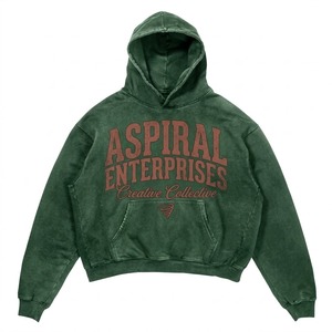 Sudadera con Capucha Corta Unisex de 500 GSM Premium, Estilo Boxy, Lavado Ácido, con Estampado Puff, Colección Creativa, Streetwear - Product Image 1