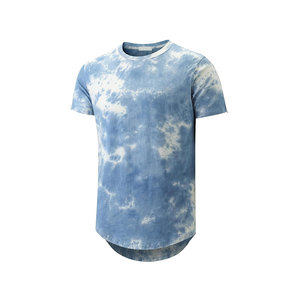 Camiseta de Manga Corta con Cuello Redondo y Estampado Tie-Dye para Hombre, Corte Regular, Estilo Casual de Punto - Product Image 4