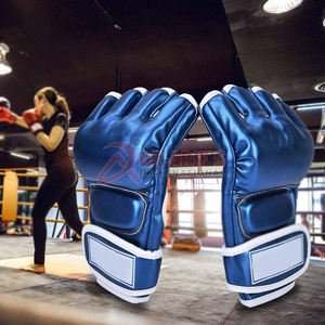Guantes de boxeo para hombres y mujeres, guantes de boxeo de medio Dedo de entrenamiento con guantes de lucha gruesos para MMA Kickboxing - Product Image 6