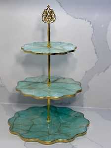 Support à gâteau en résine fait main de luxe pour la présentation de desserts, gâteaux d'anniversaire, cupcakes, pâtisseries et décoration élégante de table de mariage - Product Image 3