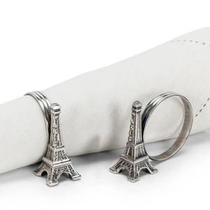 Elegante servilletero plateado con diseño de la Torre Eiffel, perfecto para la mesa, comedor, cocina y eventos especiales. Venta al por mayor desde India. - Product Image 3