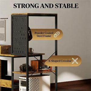 Scrivania per Computer in Stile Rustico Marrone per Ufficio o Studio con Elegante Finitura Marrone Rustico - Product Image 3