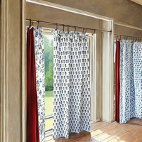Juego de 2 Cortinas Modernas de Algodón con Estampado Floral Tradicional Indio, Ecológicas, con Bolsillo para Barra, Translúcidas, para Sala de Estar