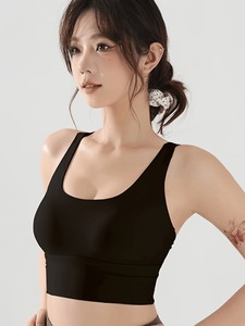 Criss <b>Cross</b> Backless Sports Bra Longline Workout Crop <b>Top</b> High Stretch Moisture Wicking Fitness Athletic Training Bra - Product Image 3