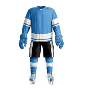 Ensemble d'uniformes de hockey personnalisables, vert marine uni, manches longues, tissu respirant en coton/fibre de bambou, grandes tailles, vêtements pour femmes adultes - Product Image 4