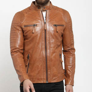 Veste en cuir de luxe pour homme avec col montant et logo personnalisé, idéale pour les meilleures ventes de vestes d'hiver pour homme - Product Image 1