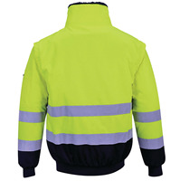 Chaqueta de Alta Visibilidad Unisex para Trabajo de Construcción, con Carcasa Rígida, Impermeable, Reflectante y con Capucha