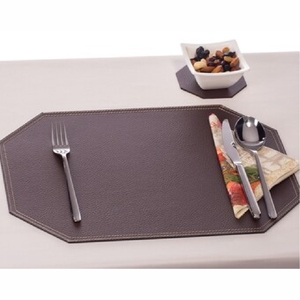 Waterproof PU Leather Octagon Placemat Heat Resistant <b>Non</b> <b>Slip</b> Table <b>Mat</b> Easy Clean Dining <b>Mat</b> Set for Home Restaurant Hotel - Product Image 1