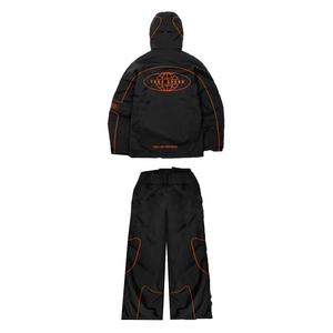 Survêtement coupe-vent coquille deux pièces personnalisé pour hommes ensembles grande taille impression solide réfléchissante respirant et coupe-vent - Product Image 2