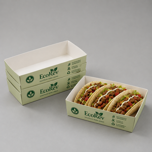 Eco Friendly High Quality Food Grade <b>Biodegradable</b> Disposable Paperboard Taco <b>Packaging</b> Custom Printed Tacos Box Food Container - Product Image 1