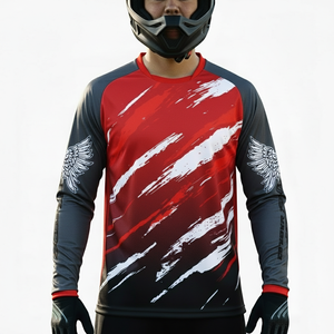 Maillot de cyclisme VTT imprimé à manches longues à séchage rapide pour l'été, personnalisable avec le nom de l'équipe, vente en gros - Product Image 1