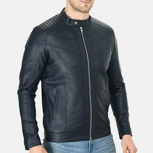 Veste en cuir moderne pour homme, toucher lisse, imperméable, coupe-vent, confortable, pour le quotidien et le style urbain, coupe haute - Product Image 2