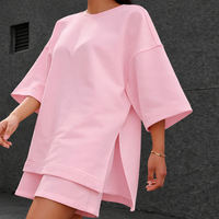 Ensemble Robe T-shirt Oversize en Spandex et Coton Poly pour Femme, 220g, Qualité Premium, Écologique, Coupe Classique, Tenue d'été Décontractée