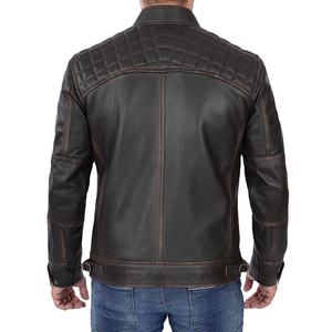 Dernier design, veste en cuir écologique pour homme, col rabattable, en peau de mouton de haute qualité, confortable, coupe-vent, manches longues - Product Image 5
