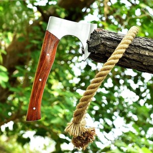 Tête de hache artisanale avec lame en acier au carbone, manche en bois, qualité industrielle, 5,5 pouces de bord de coupe, fourreau en cuir - Product Image 3