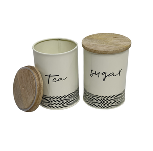 Metal Decorative Containers Kitchen Canister Set Tableware Storage Canisters Galvanized Kitchen Food Storage Countertop - Product Image 2