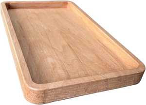 Plateau de rangement en bois poli, design moderne et luxueux, pour utilisation sur table, compatible lave-vaisselle, grande capacité, à un seul niveau - Product Image 5