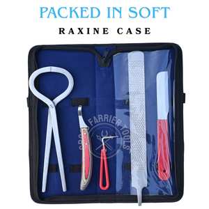 Kit d'outils de fermeur professionnel avec testeur de douleur des sabots, couteau à dégarnir, couteau à anse, lime à sabots et outil de récupération - Product Image 6