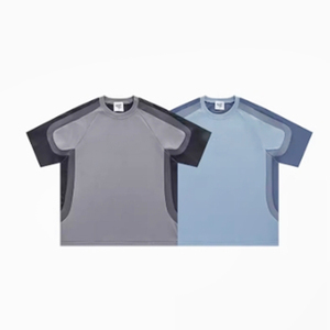 T-shirt pour homme à manches raglan bicolores, col rond, séchage rapide, tricoté, uni, coupe décontractée, longueur normale, 100% polyester - Product Image 3